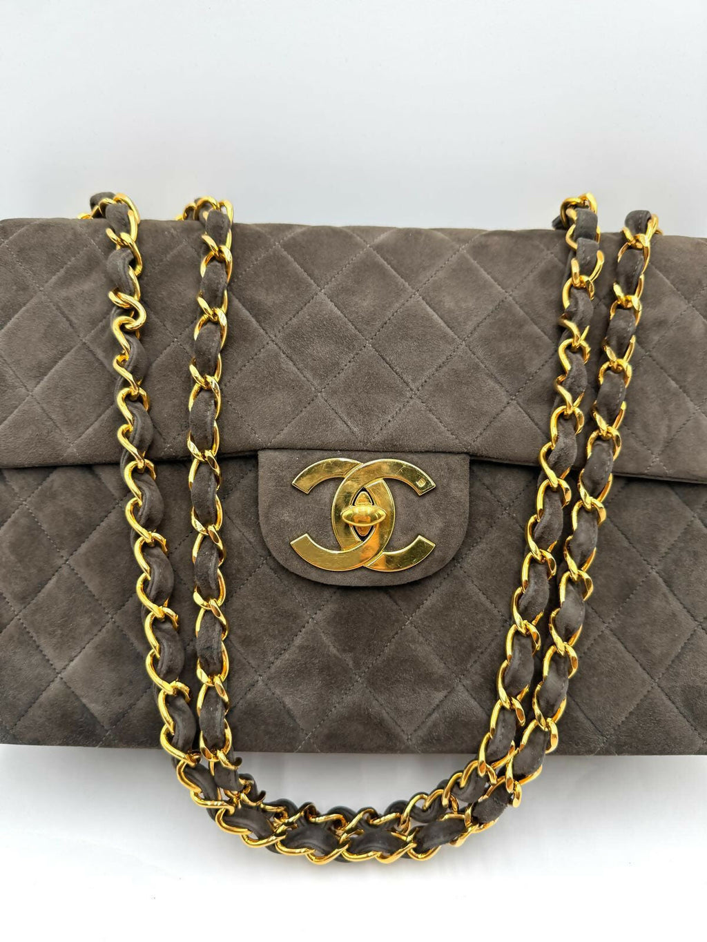 Chanel Vintage Series 3 Suede Maxi Flap Bag