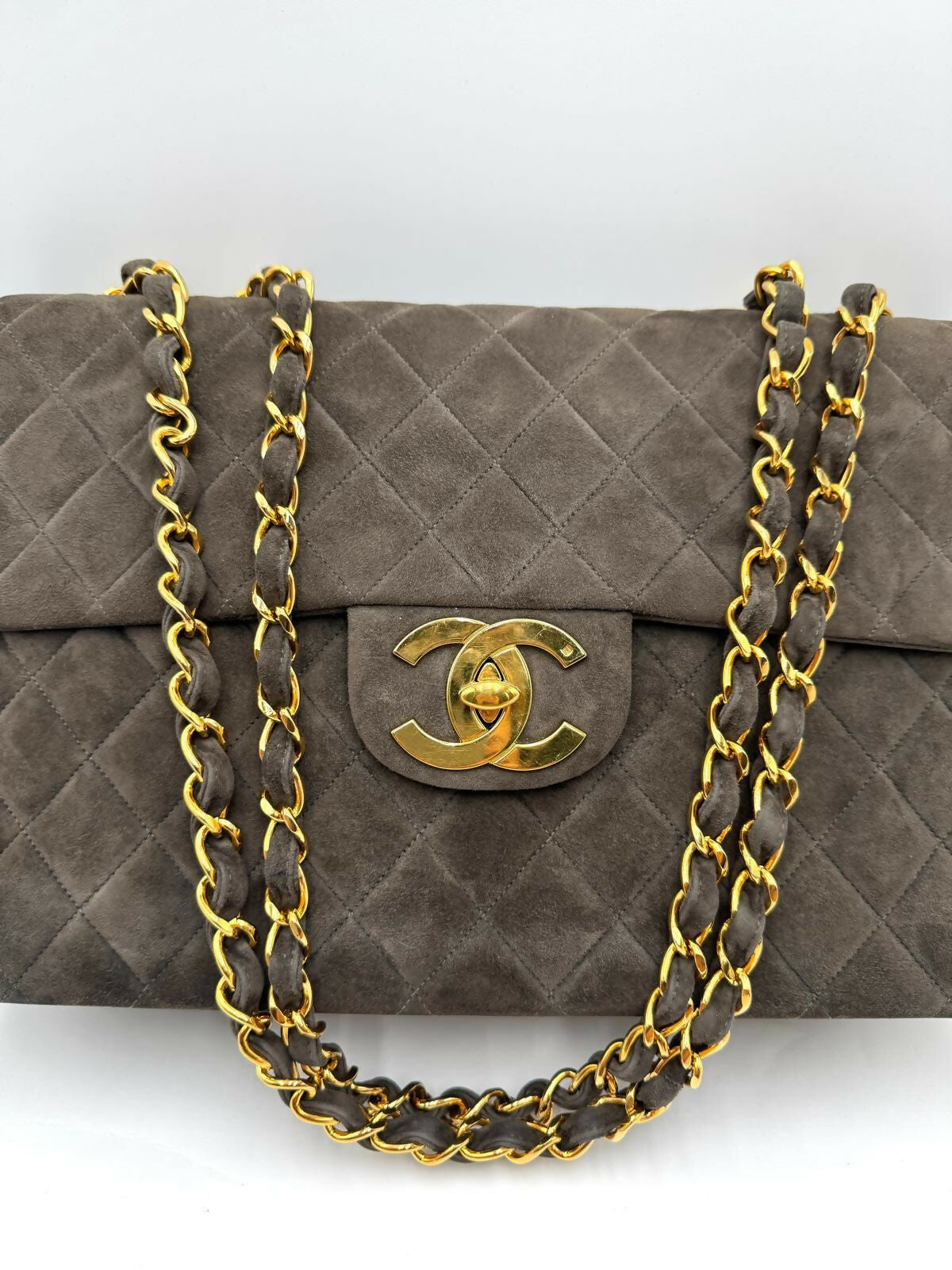 Chanel Vintage Series 3 Suede Maxi Flap Bag
