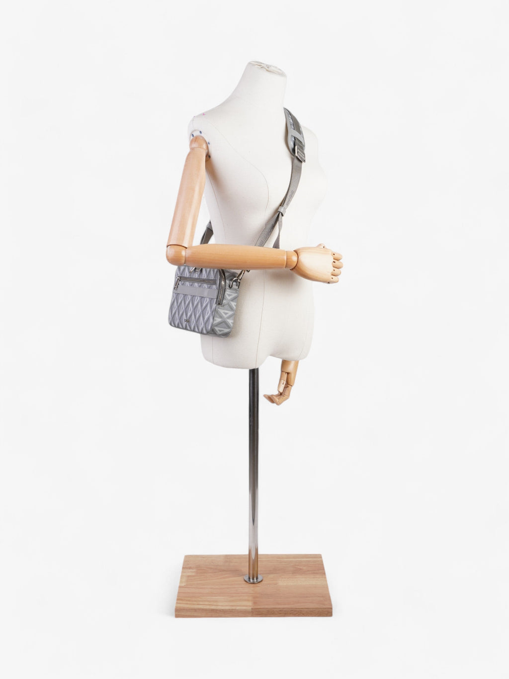 Christian Dior CD Diamond Safari with Strap Grey Coated Canvas