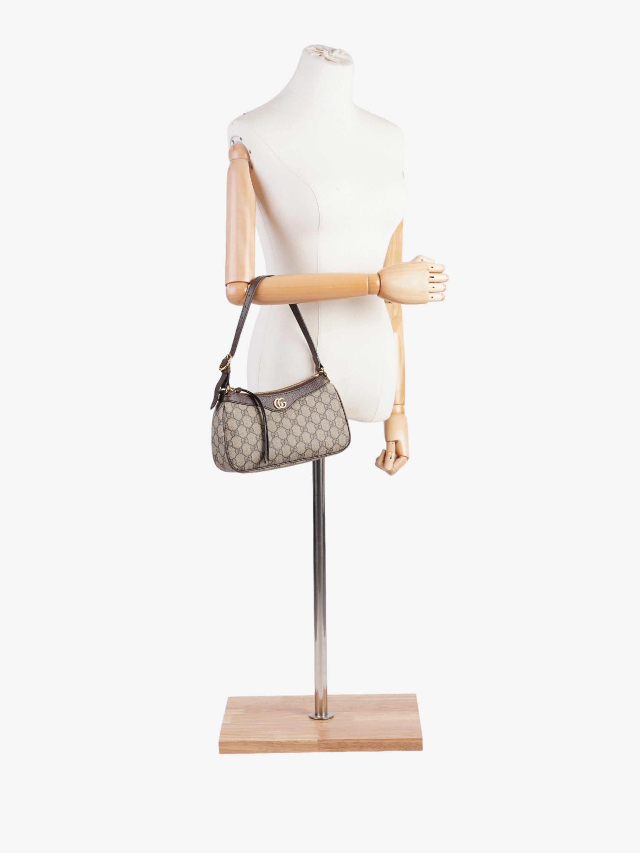 Gucci Ophidia Beige And Ebony GG Supreme Coated Canvas Small