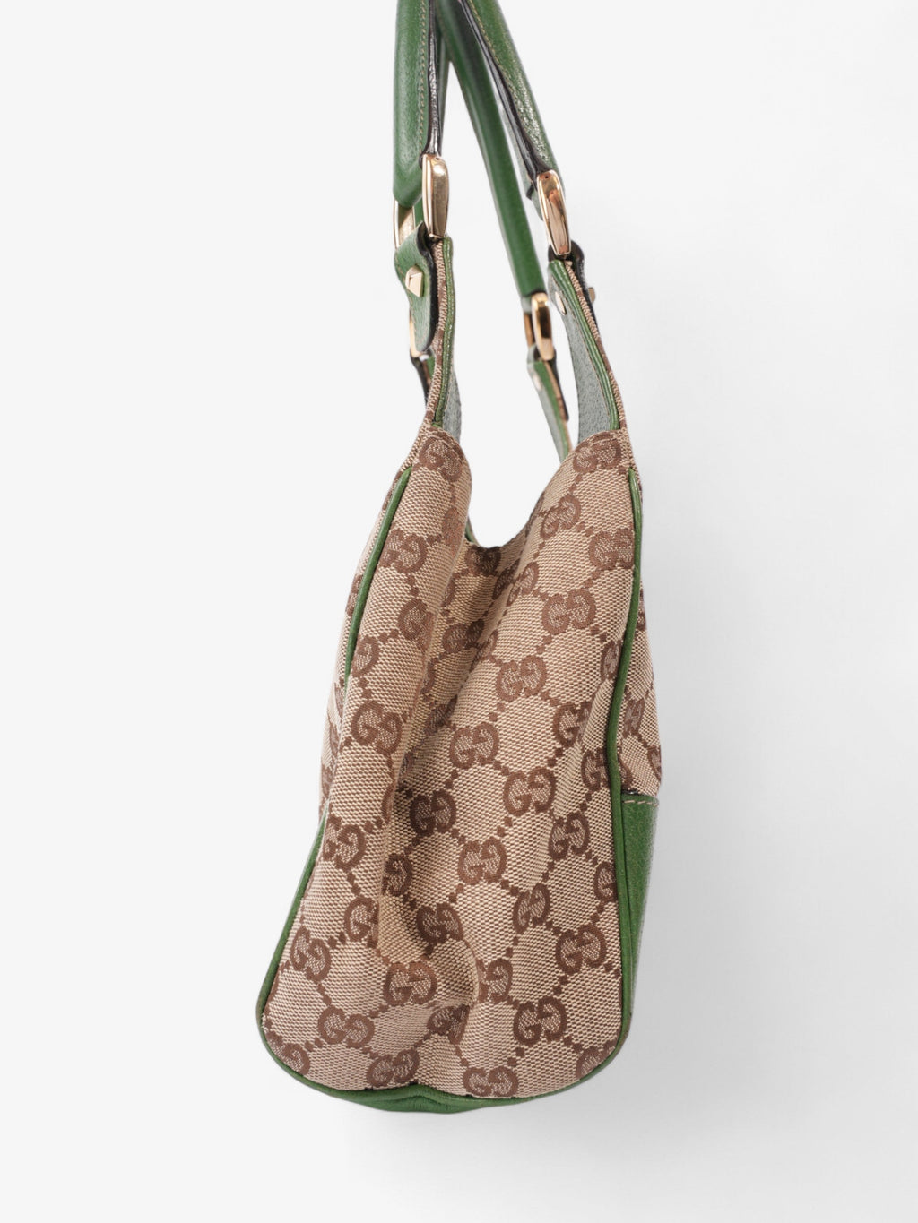 Gucci Jackie Beige And Ebony GG Supreme / Green Canvas