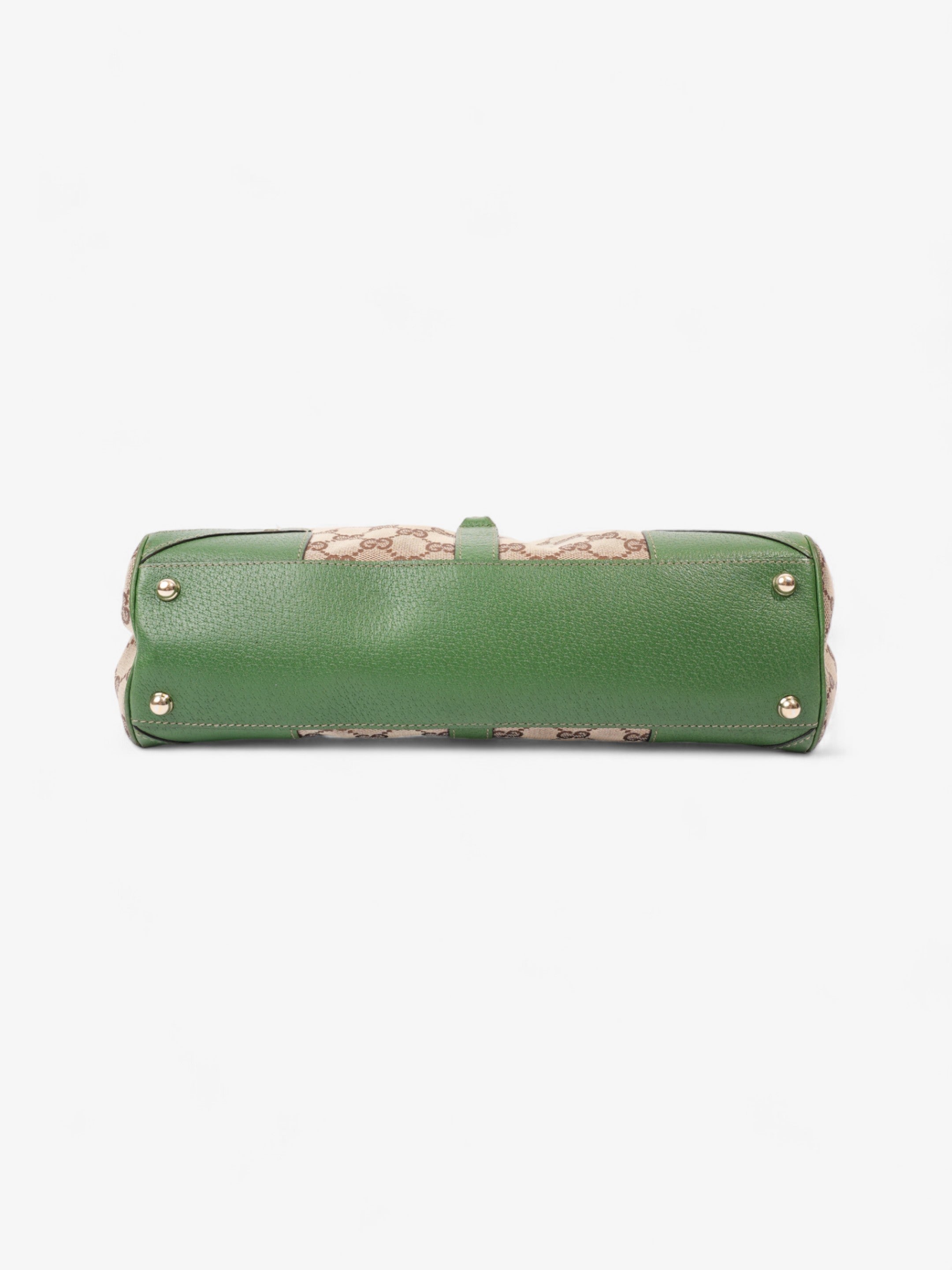 Gucci Jackie Beige And Ebony GG Supreme / Green Canvas