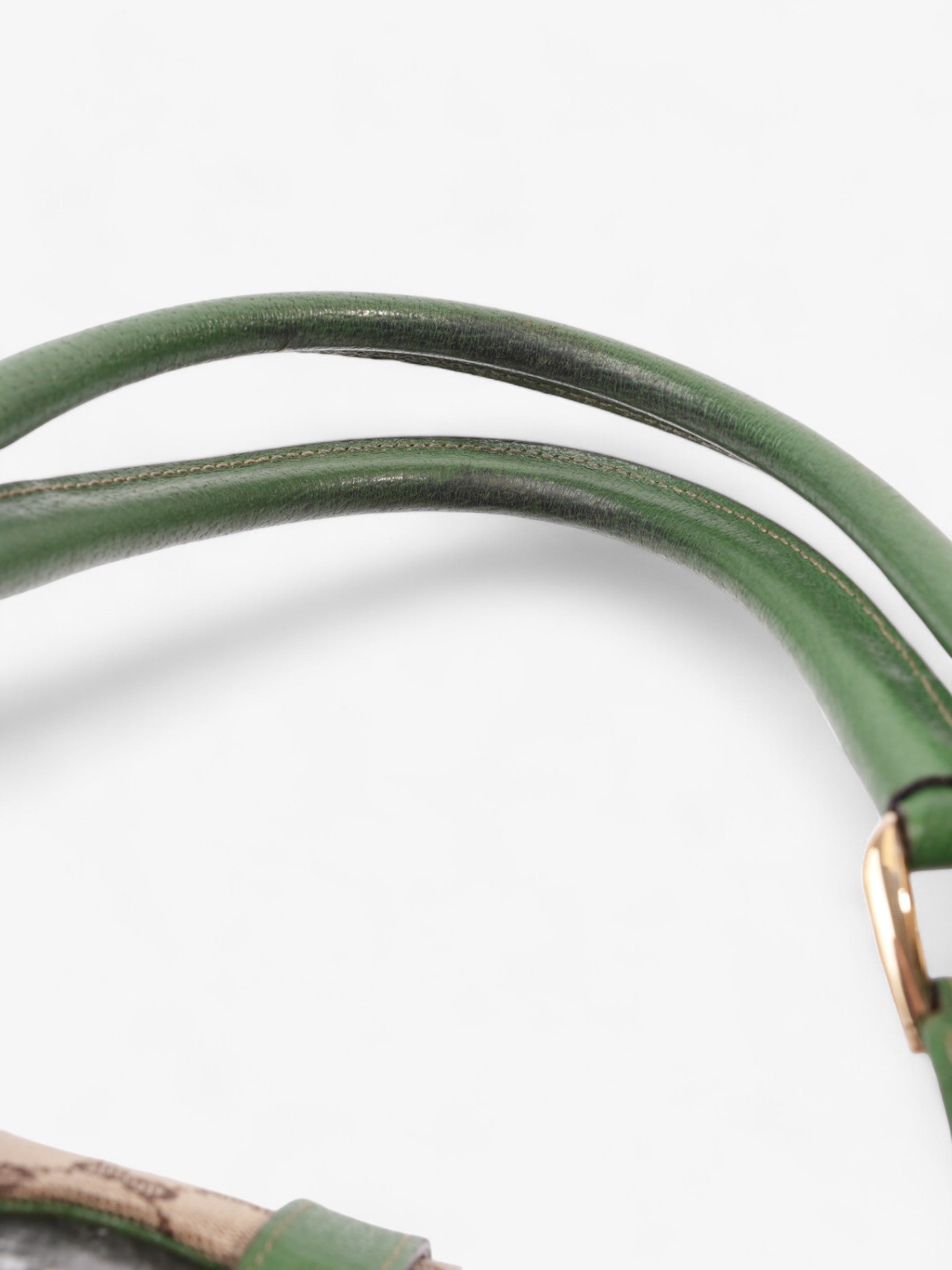 Gucci Jackie Beige And Ebony GG Supreme / Green Canvas