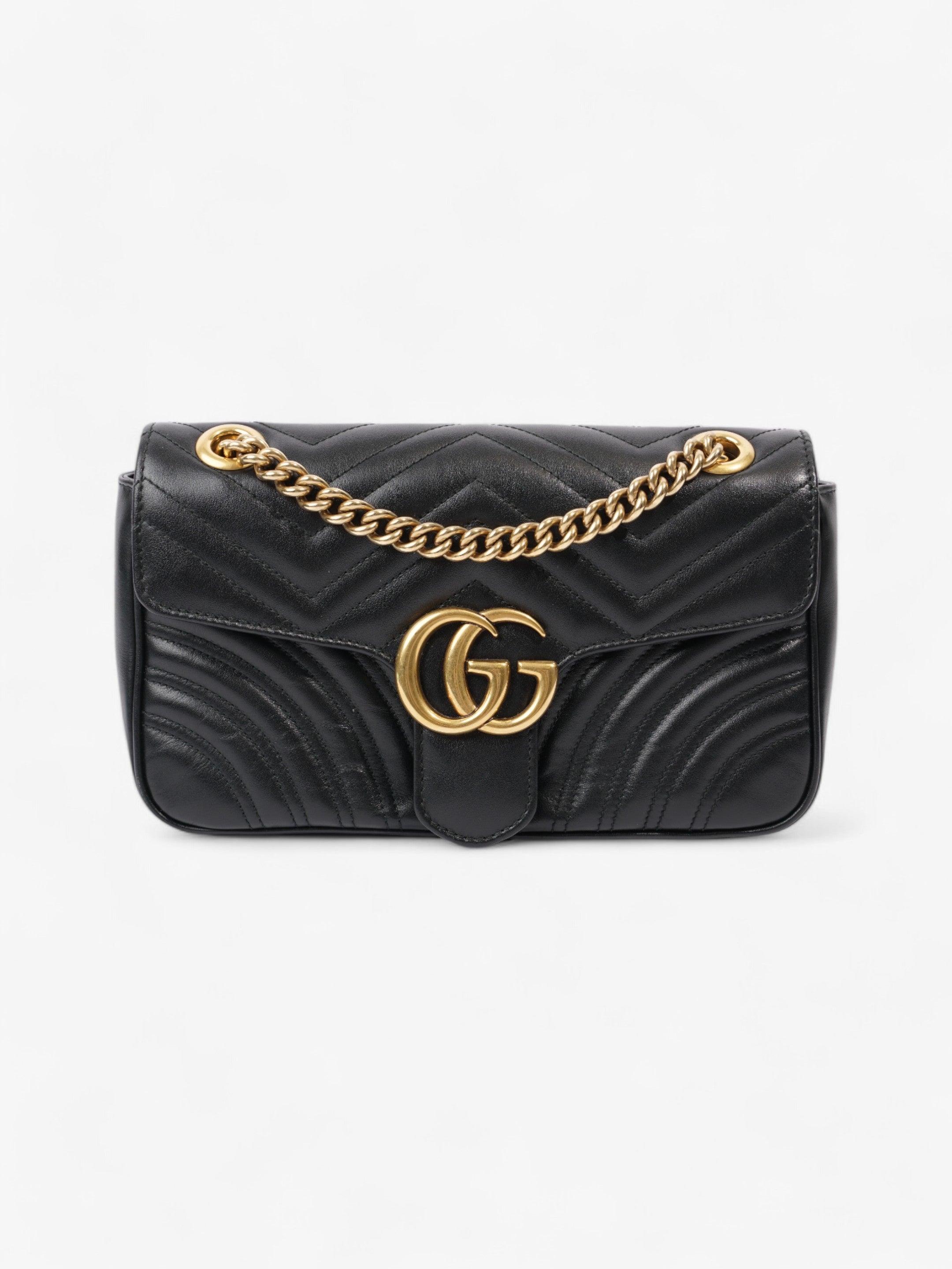 Gucci Marmont Flap Black Matelasse Leather Small