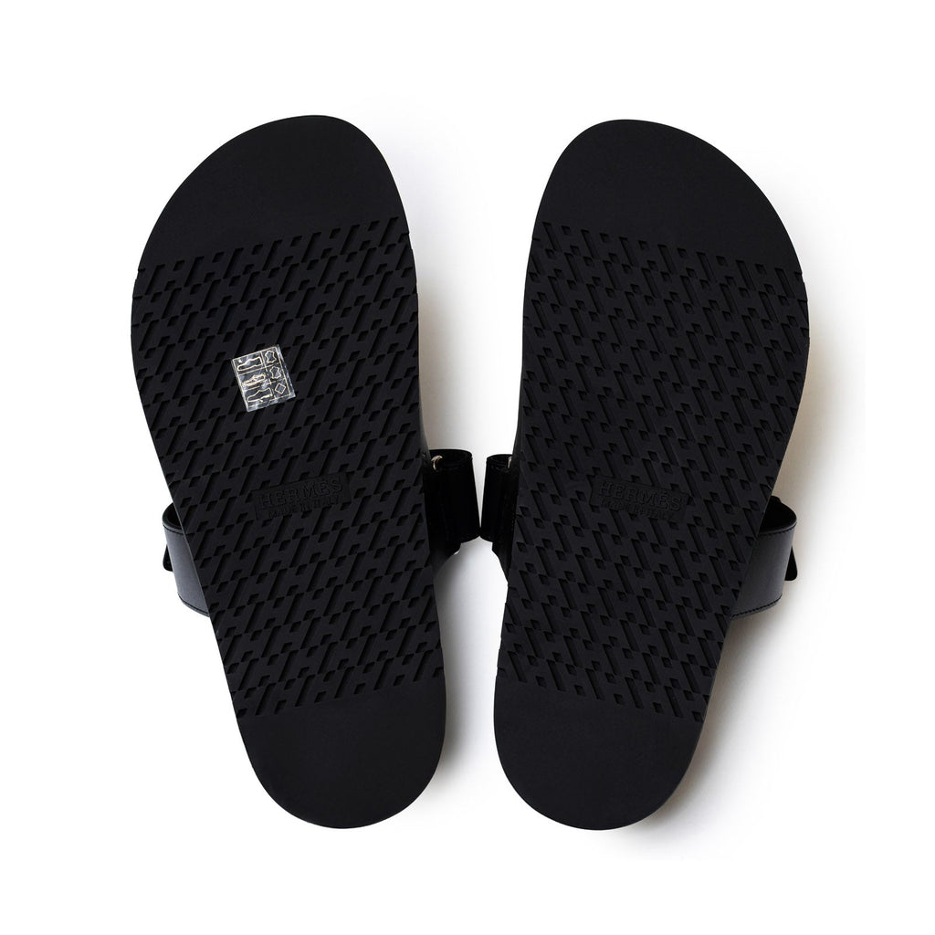 Hermès Chypre Sandal Men's Black Calf 40.5