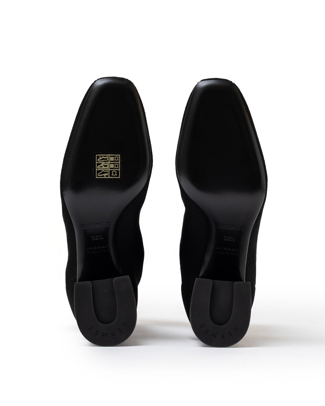 Hermès Volver 60 Ankle Boots Black Knit/Calf 36.5