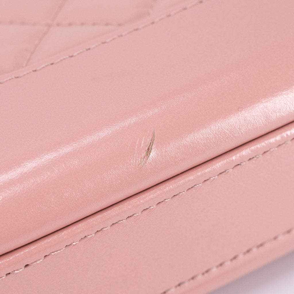 Chanel Quilted Calfskin Gabrielle Clutch On Chain Light Pink