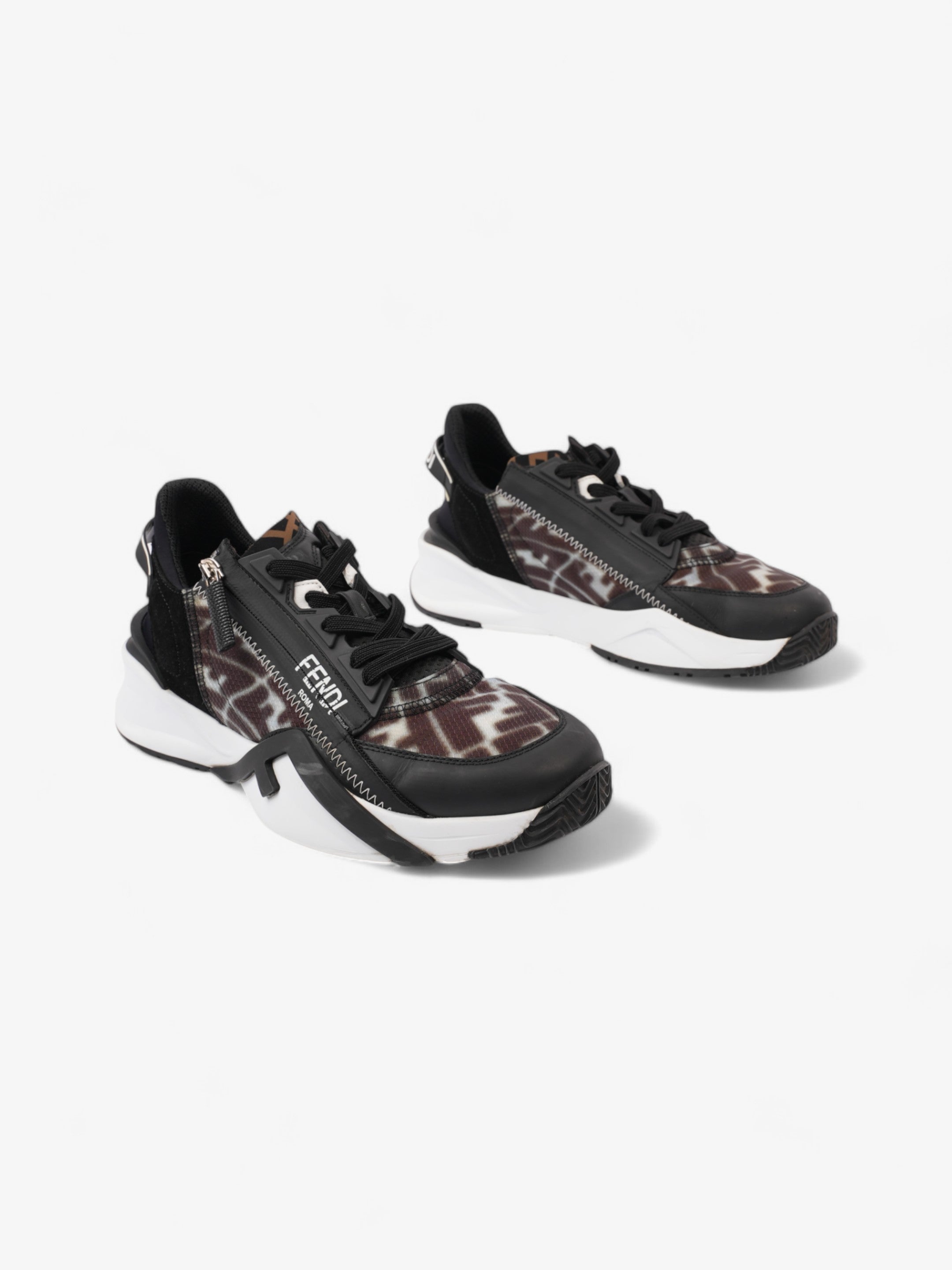 Fendi Flow Sneakers Black / White Canvas EU 38 UK 5