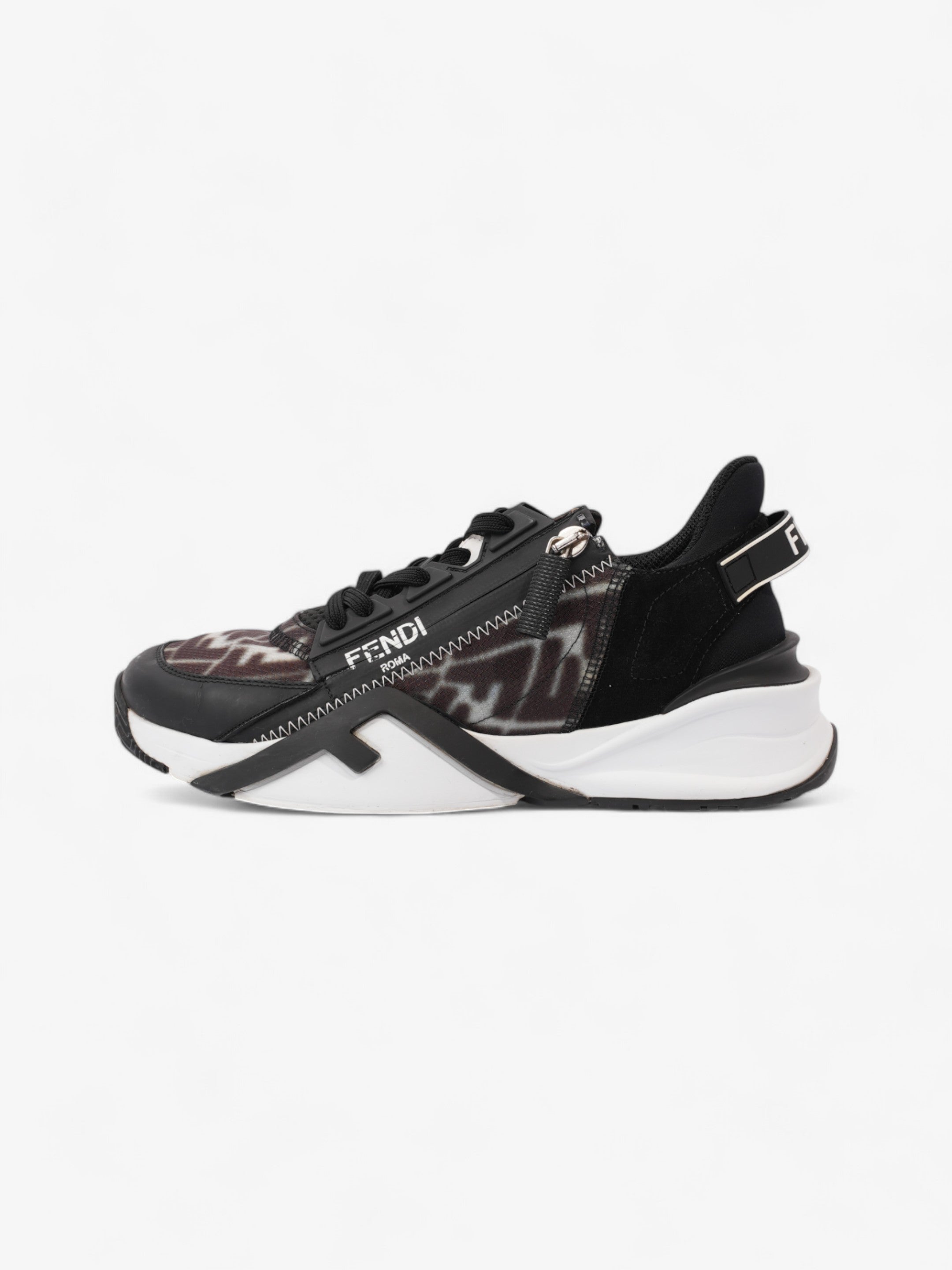 Fendi Flow Sneakers Black / White Canvas EU 38 UK 5