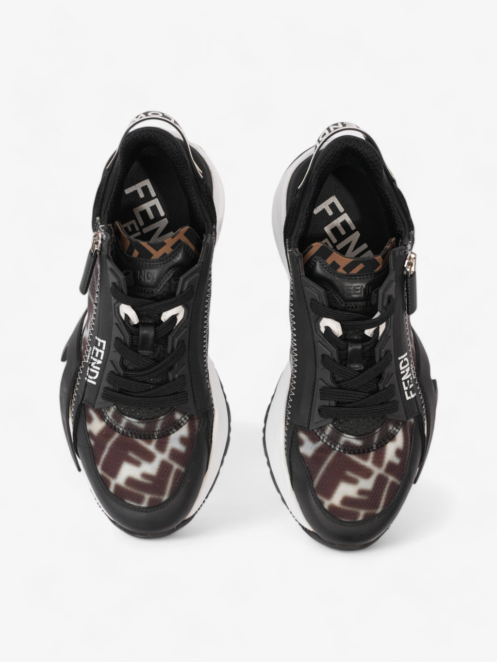 Fendi Flow Sneakers Black / White Canvas EU 38 UK 5