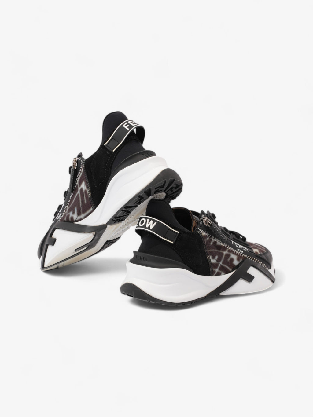 Fendi Flow Sneakers Black / White Canvas EU 38 UK 5