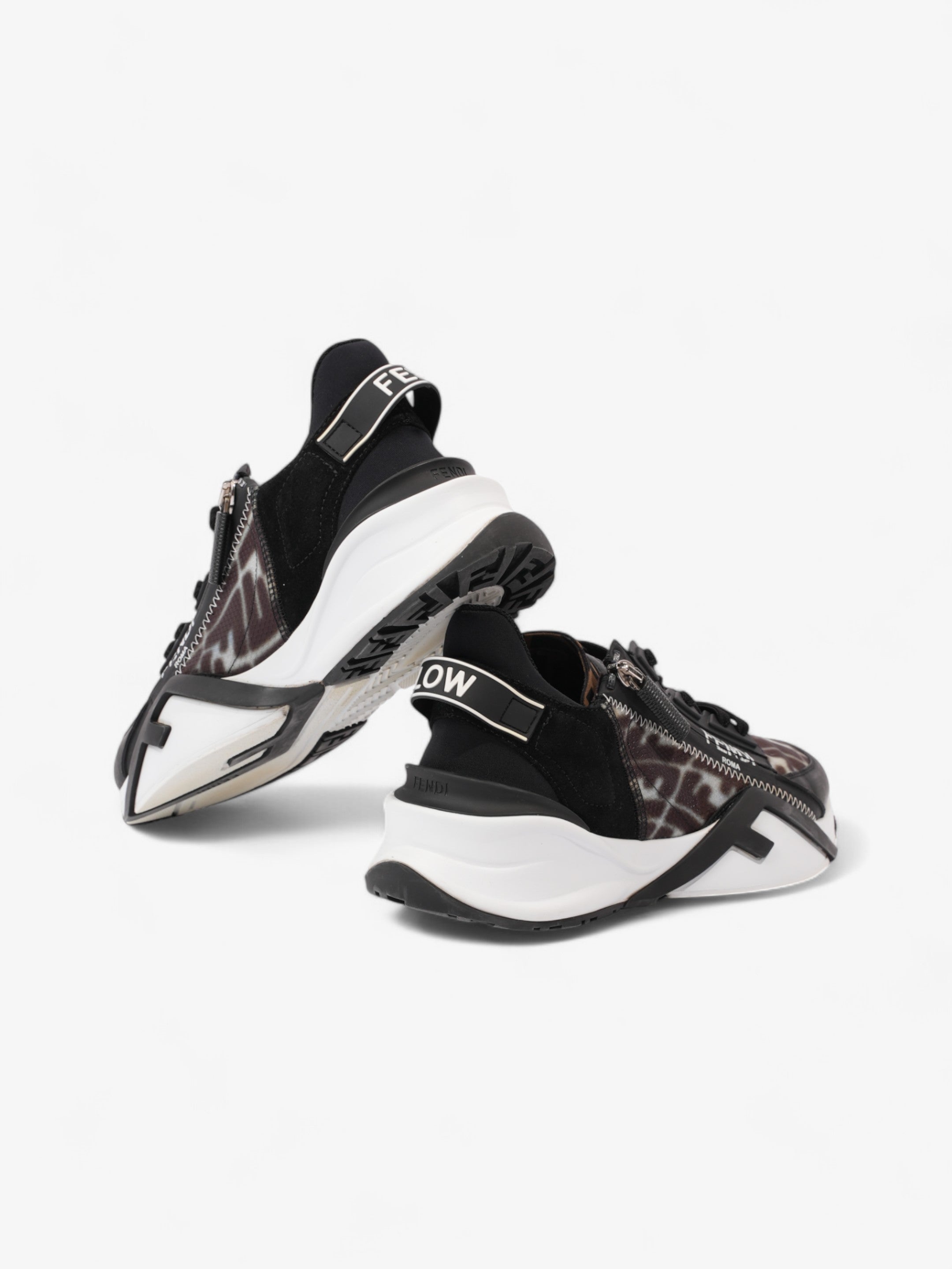 Fendi Flow Sneakers Black / White Canvas EU 38 UK 5