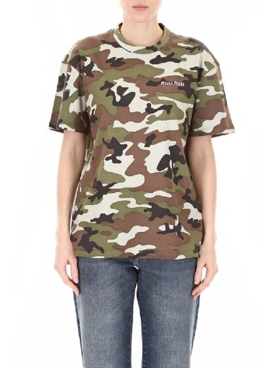 MIU MIU CAMOUFLAGE T-SHIRT