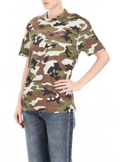 MIU MIU CAMOUFLAGE T-SHIRT