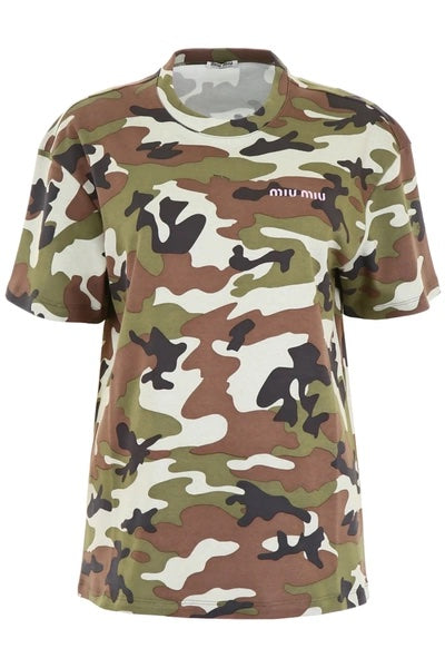 MIU MIU CAMOUFLAGE T-SHIRT