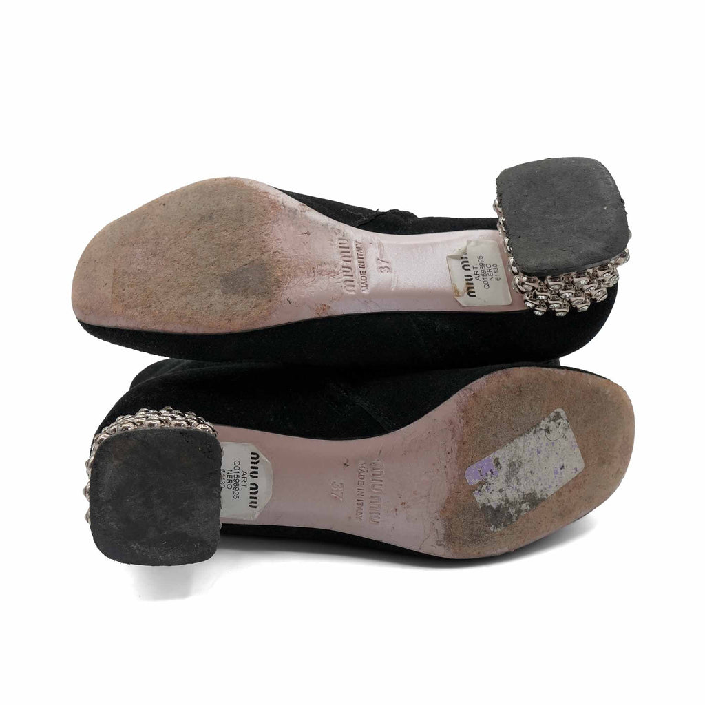 Miu Miu Crystal Ankle Boots - Women's 37