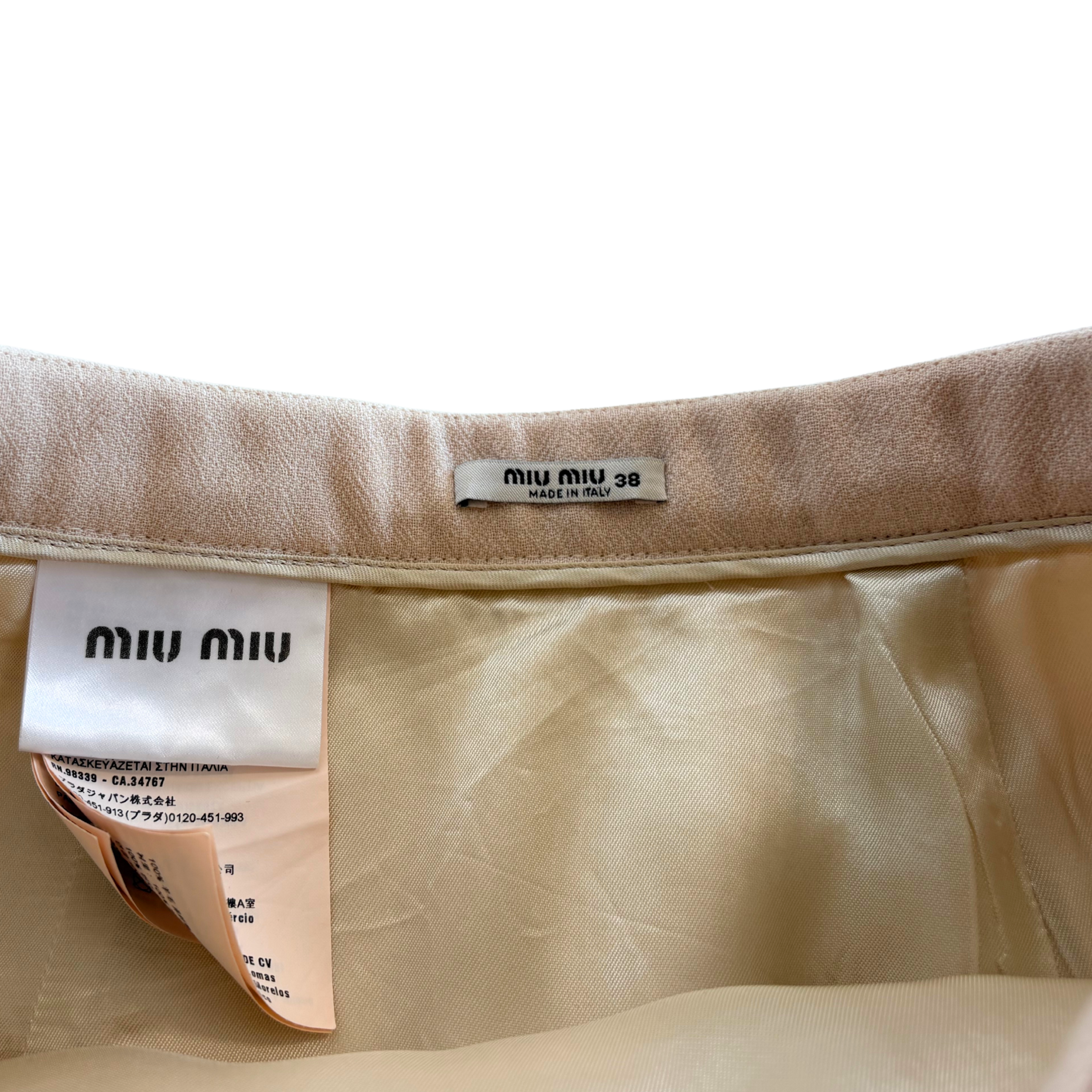 Miu Miu Mini Rhinestone Skirt - Women's 38