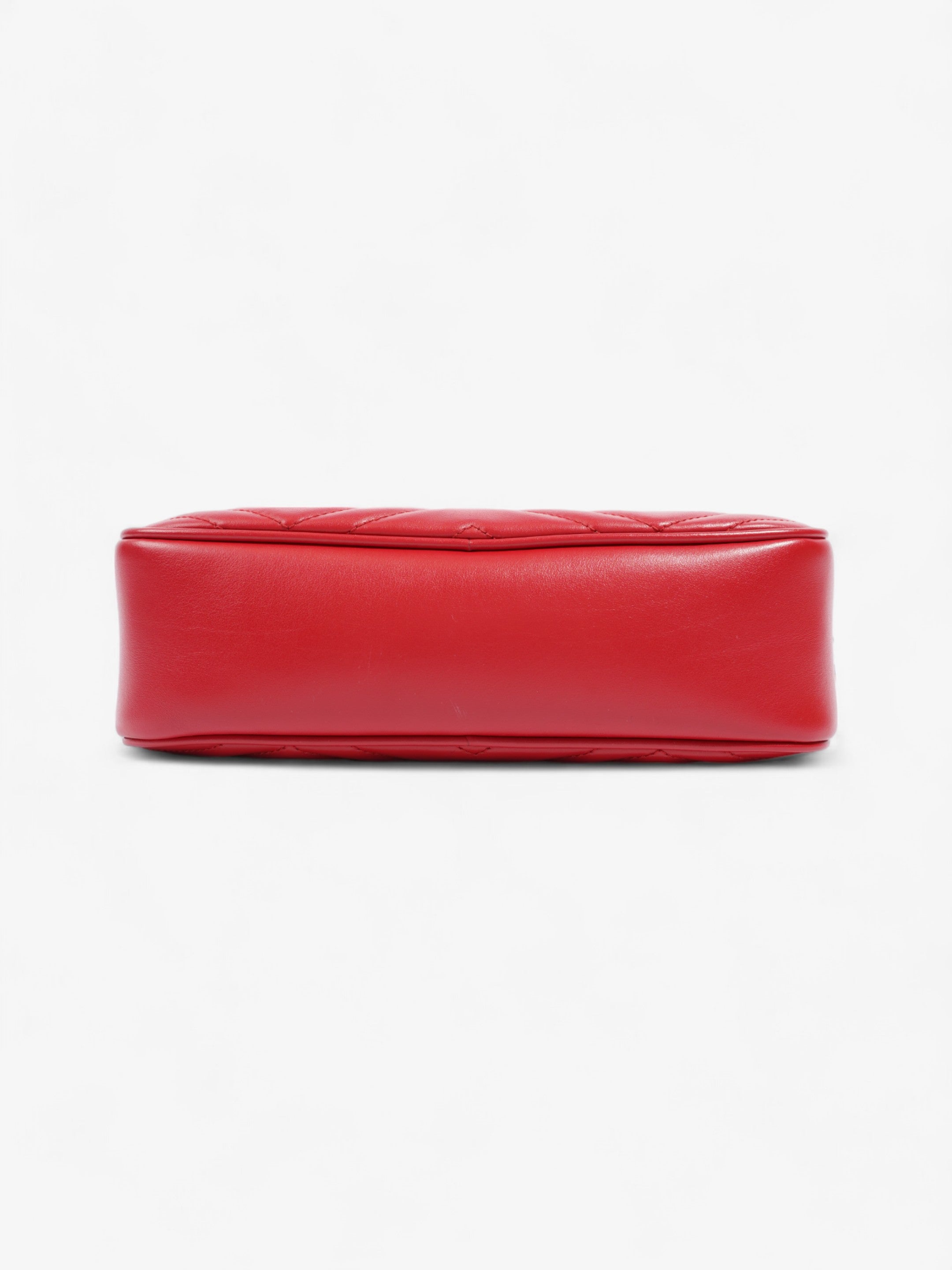 Gucci Marmont Zip Red Matelasse Leather Small