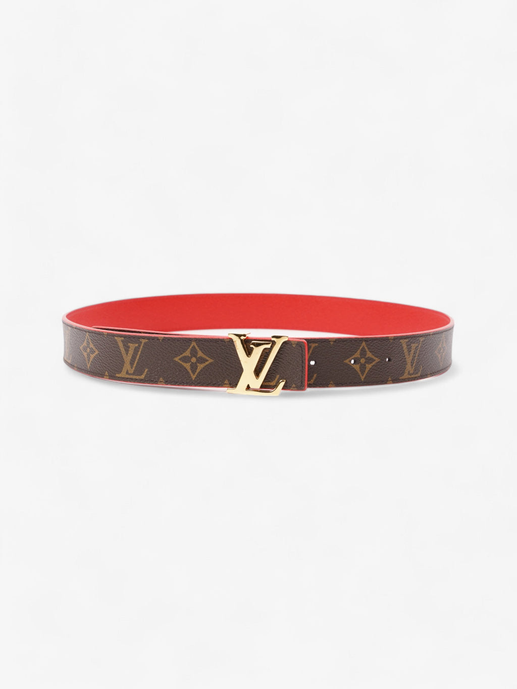 Louis Vuitton Initials Reversible Belt Monogram / Red Coated Canvas 80cm 32"