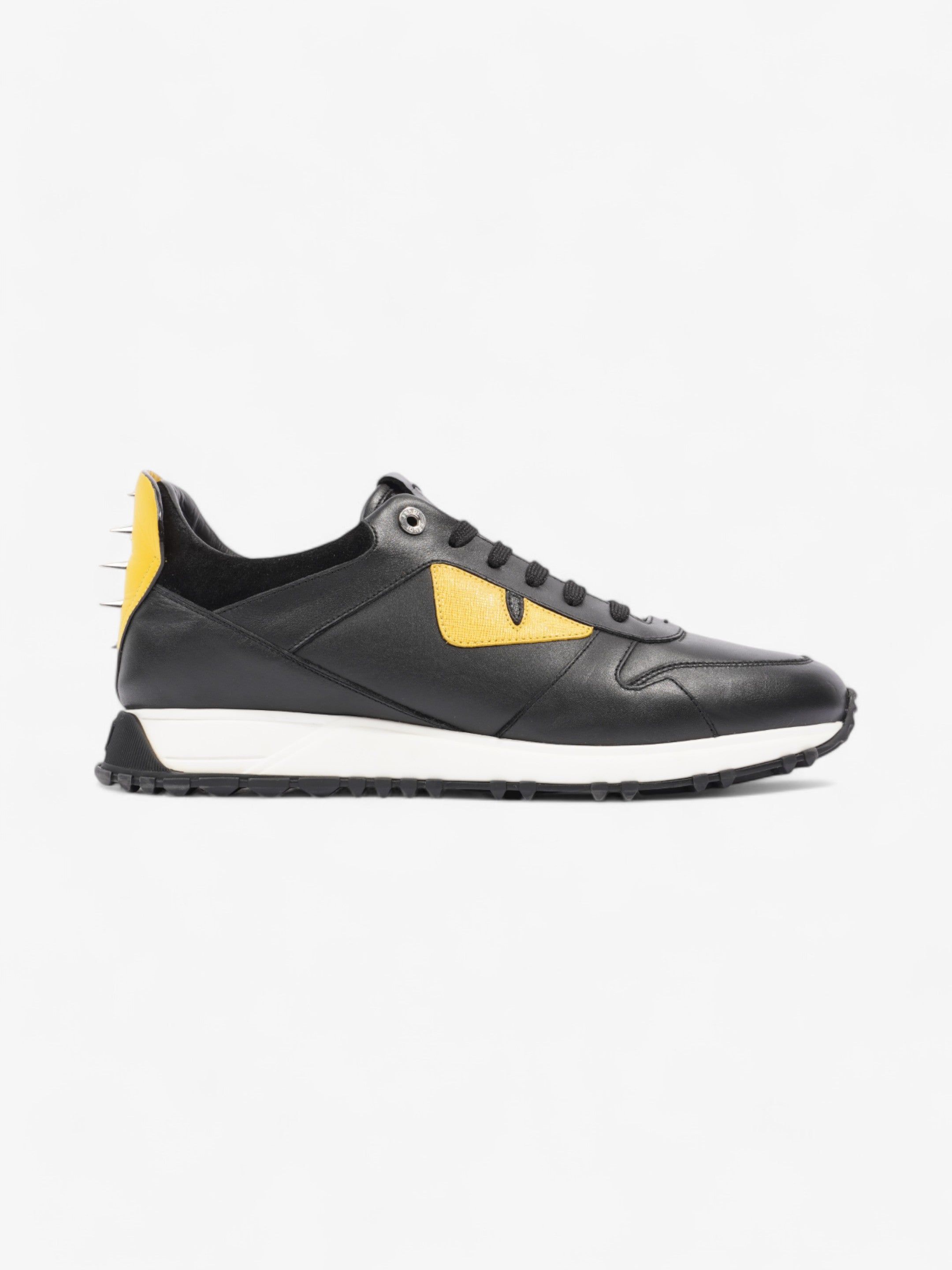Fendi Monster Eyes Runner Black / Yellow / White Leather EU 42 UK 8