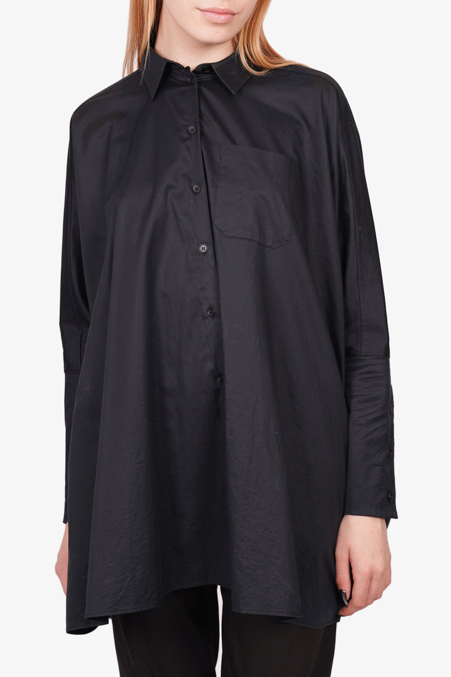 MM6 Maison Martin Margiela Black Cotton Oversized L/S Shirt Size S