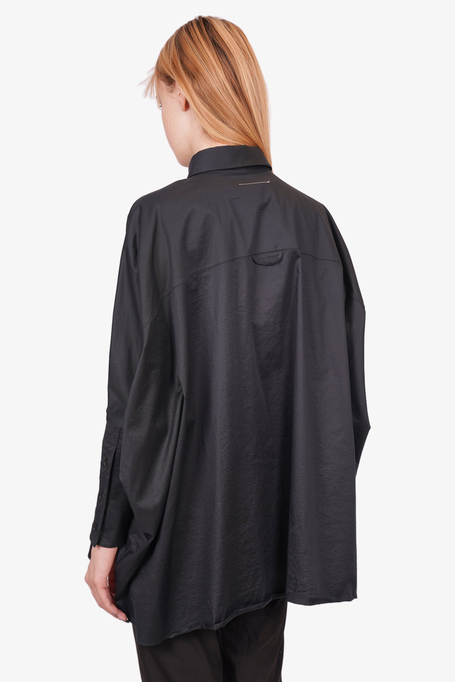 MM6 Maison Martin Margiela Black Cotton Oversized L/S Shirt Size S
