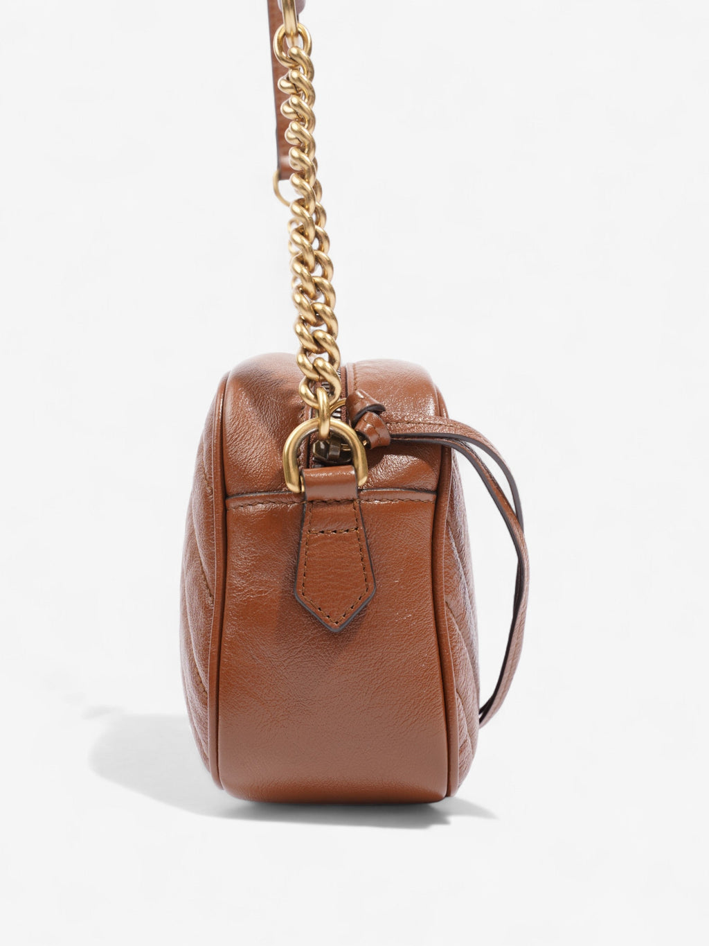 Gucci GG Marmont Brown Matelasse Leather Small