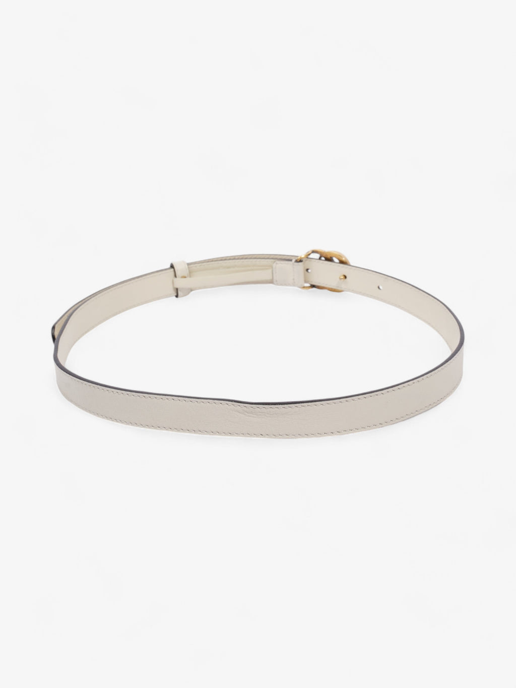 Gucci GG Marmont Thin Belt White / Gold Leather 80cm / 32"