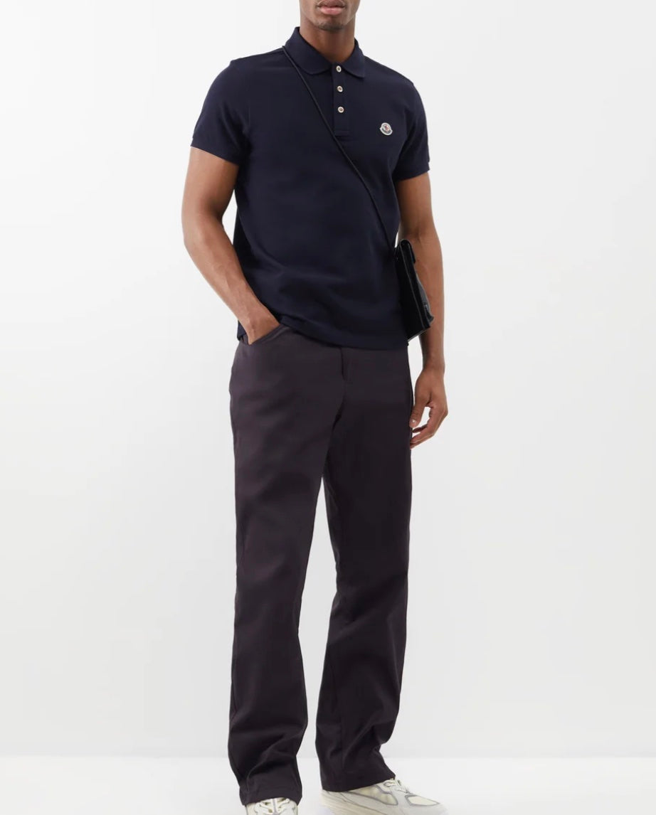 MONCLER LOGO APPLIQUE COTTON POLO SHIRT