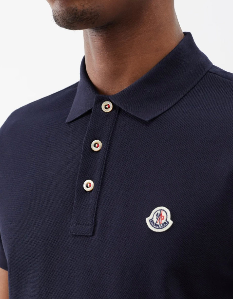 MONCLER LOGO APPLIQUE COTTON POLO SHIRT
