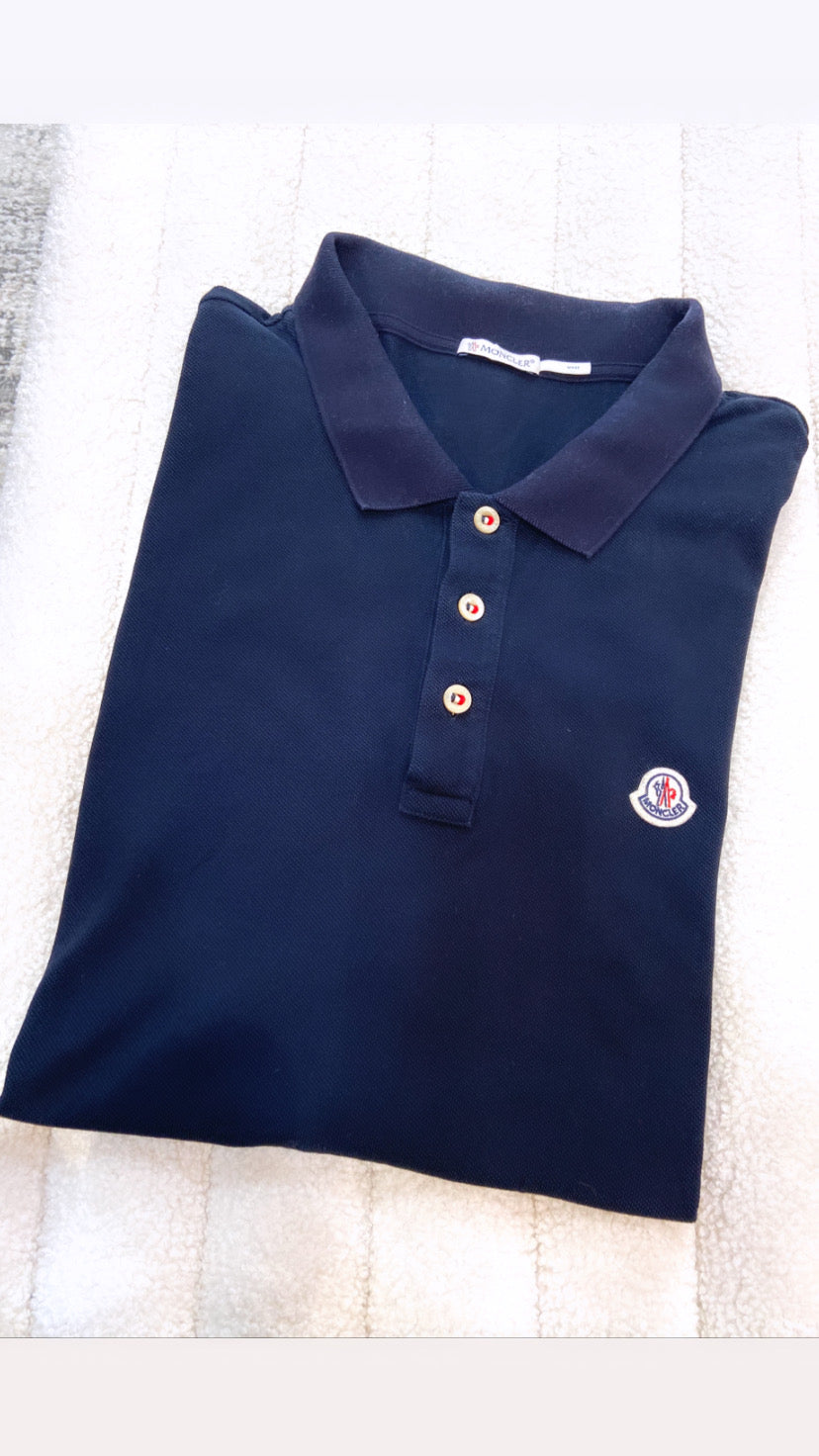 MONCLER LOGO APPLIQUE COTTON POLO SHIRT