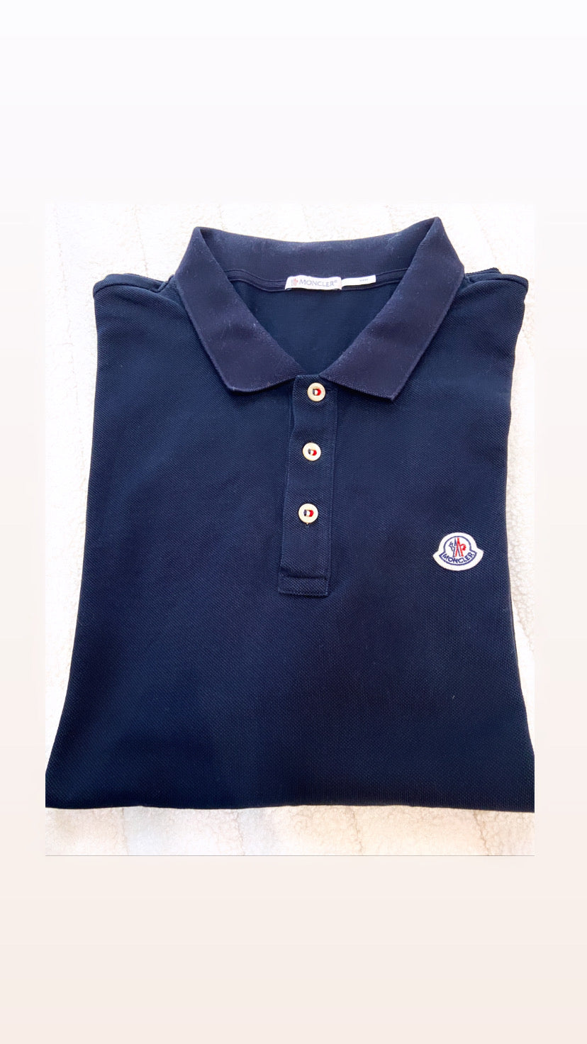 MONCLER LOGO APPLIQUE COTTON POLO SHIRT