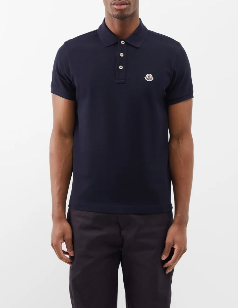 MONCLER LOGO APPLIQUE COTTON POLO SHIRT