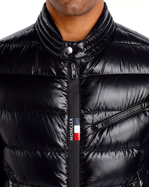 MONCLER BAUNARD ZIPPED DOWN BIKER JACKET