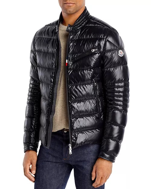 MONCLER BAUNARD ZIPPED DOWN BIKER JACKET