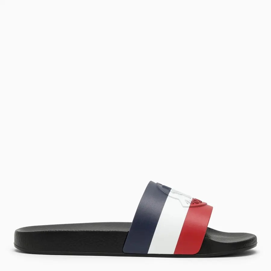 MONCLER STRIPED LOGO EMBOSSED SLIDES