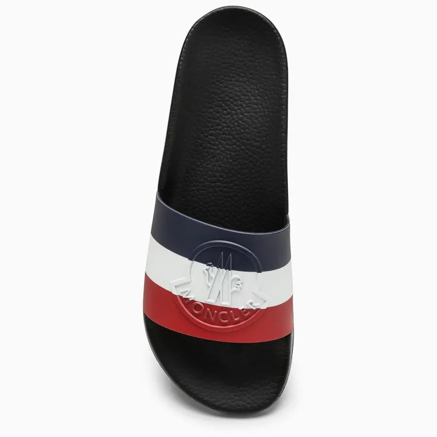 MONCLER STRIPED LOGO EMBOSSED SLIDES