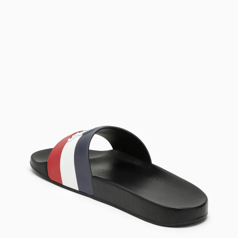 MONCLER STRIPED LOGO EMBOSSED SLIDES