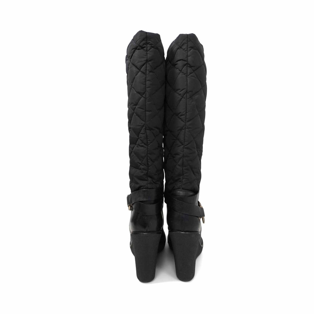 Moncler 'Cernobbio' Quilted Wedge Boots - Women's 38