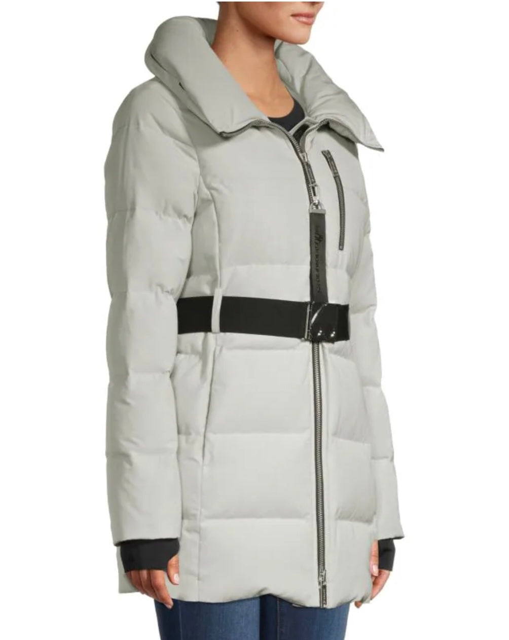 MOOSE KNUCKLES MALIGNE BELTED PARKA COAT IN ICE BERG