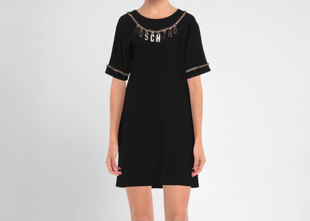 MOSCHINO SHORT DRESS WITH CHAIN