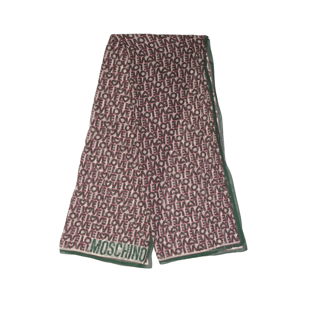 Moschino 'Love Print' Silk Scarf