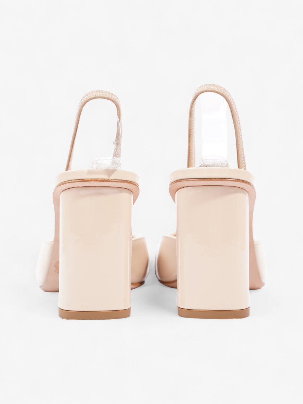 Christian Dior CD Slingback 80mm Nude Patent Leather EU 38 UK 5