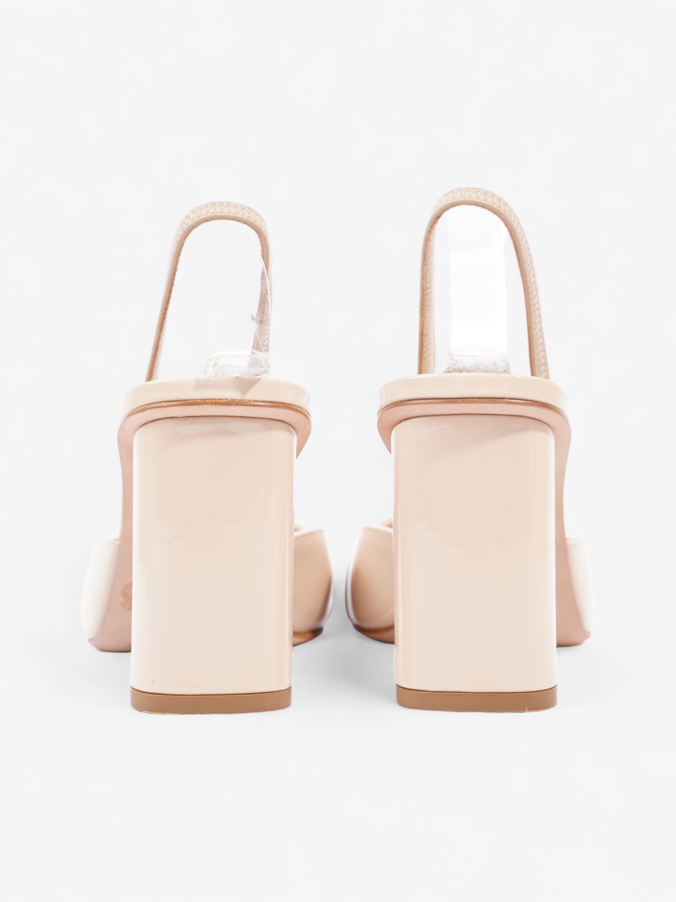Christian Dior CD Slingback 80mm Nude Patent Leather EU 38 UK 5