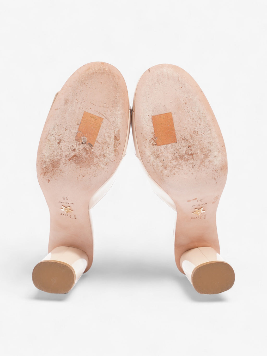 Christian Dior CD Slingback 80mm Nude Patent Leather EU 38 UK 5