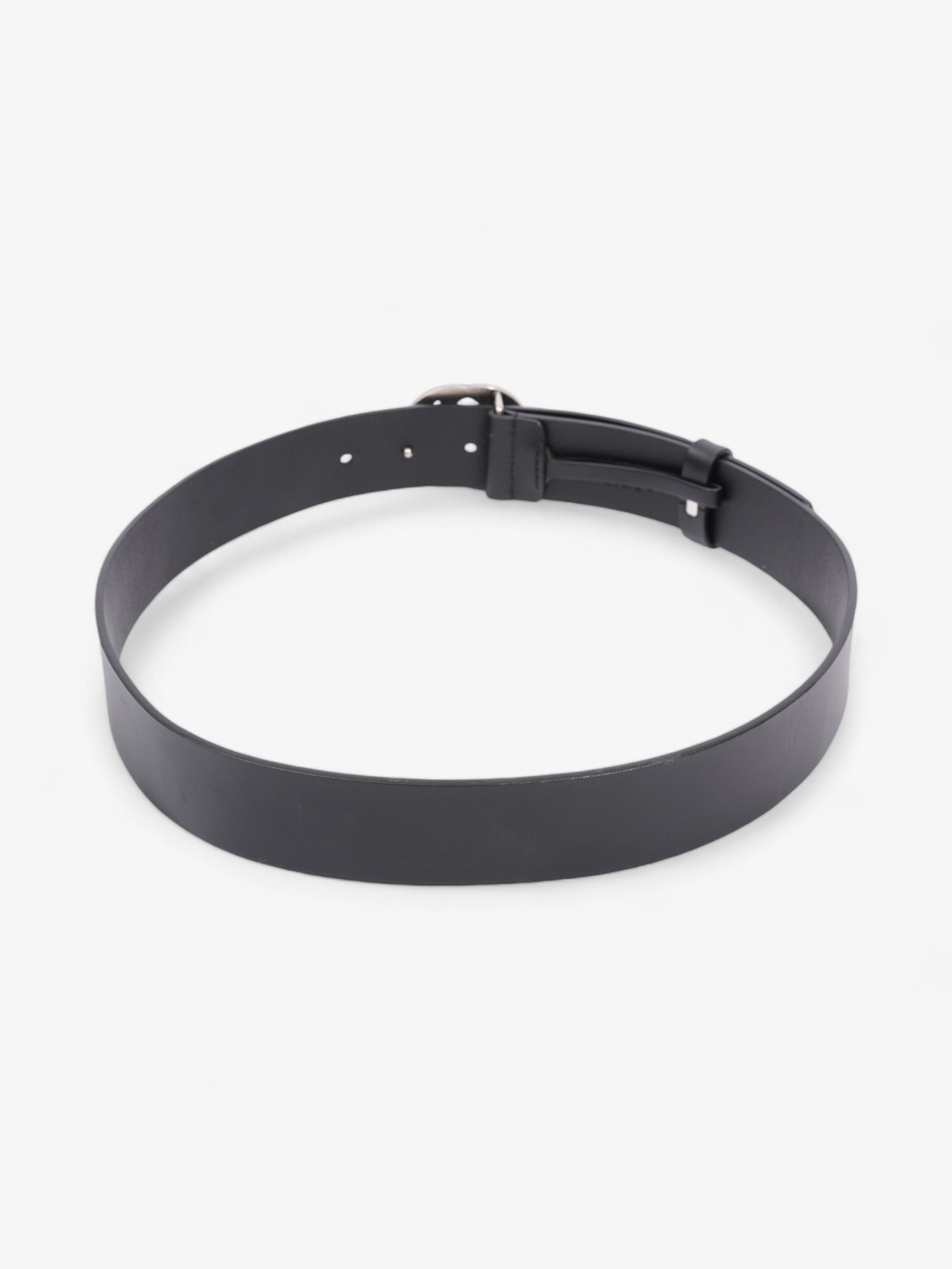 Gucci Interlocking G Belt Black / Silver Leather 80cm / 32"