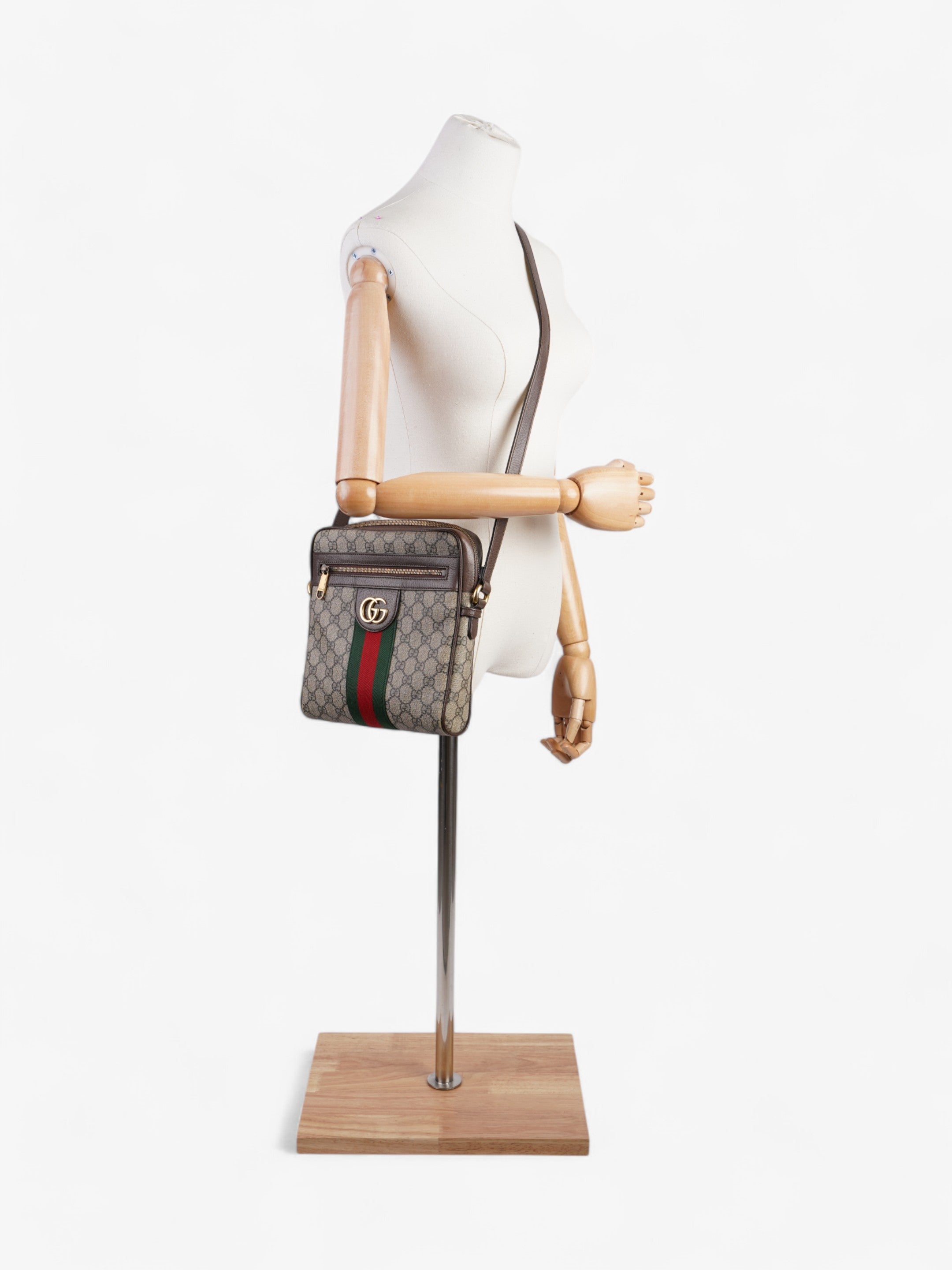 Gucci GG Ophidia GG Supreme / Green / Red Coated Canvas Small