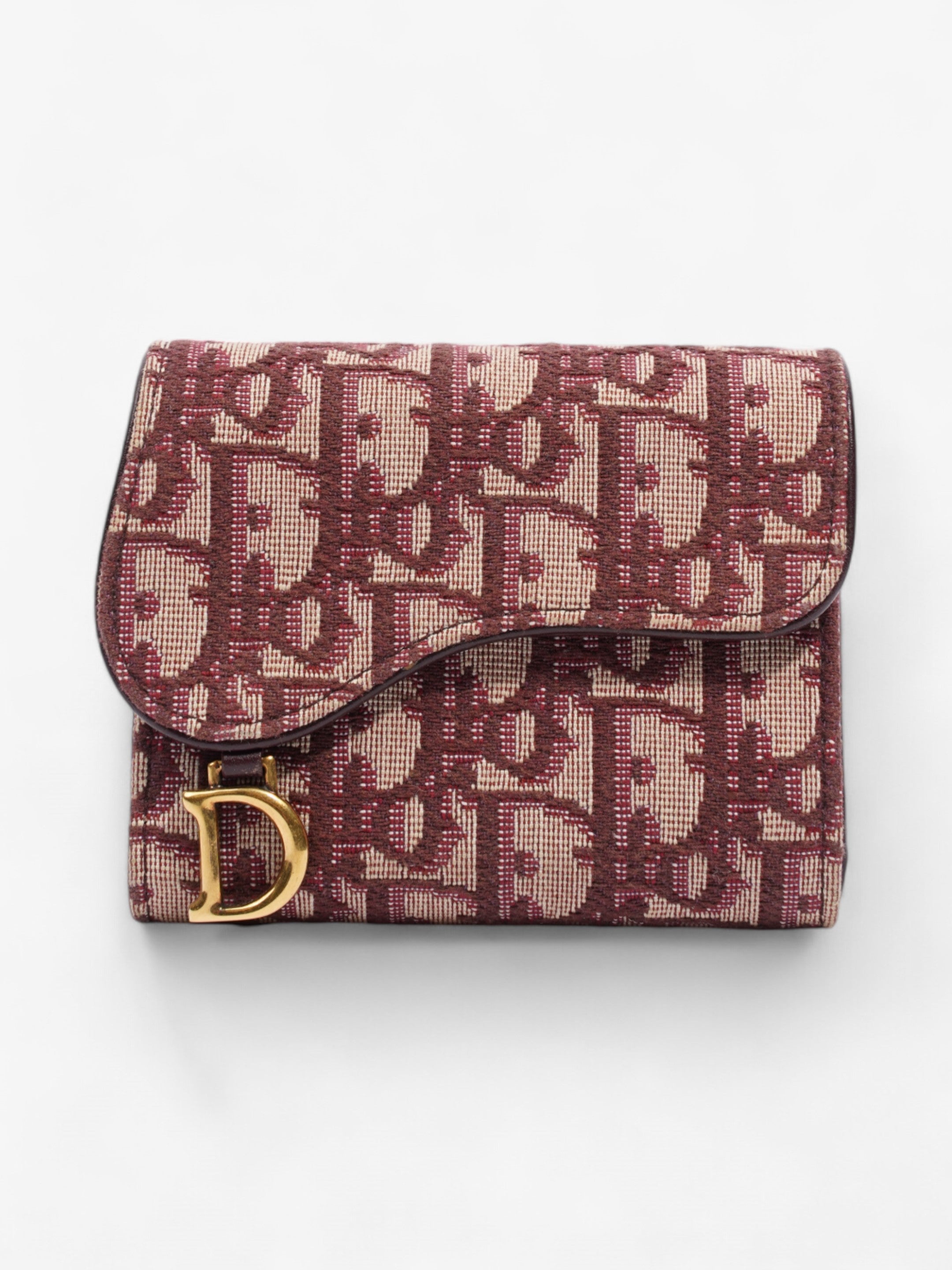 Christian Dior Saddle  Holder Burgundy Canvas