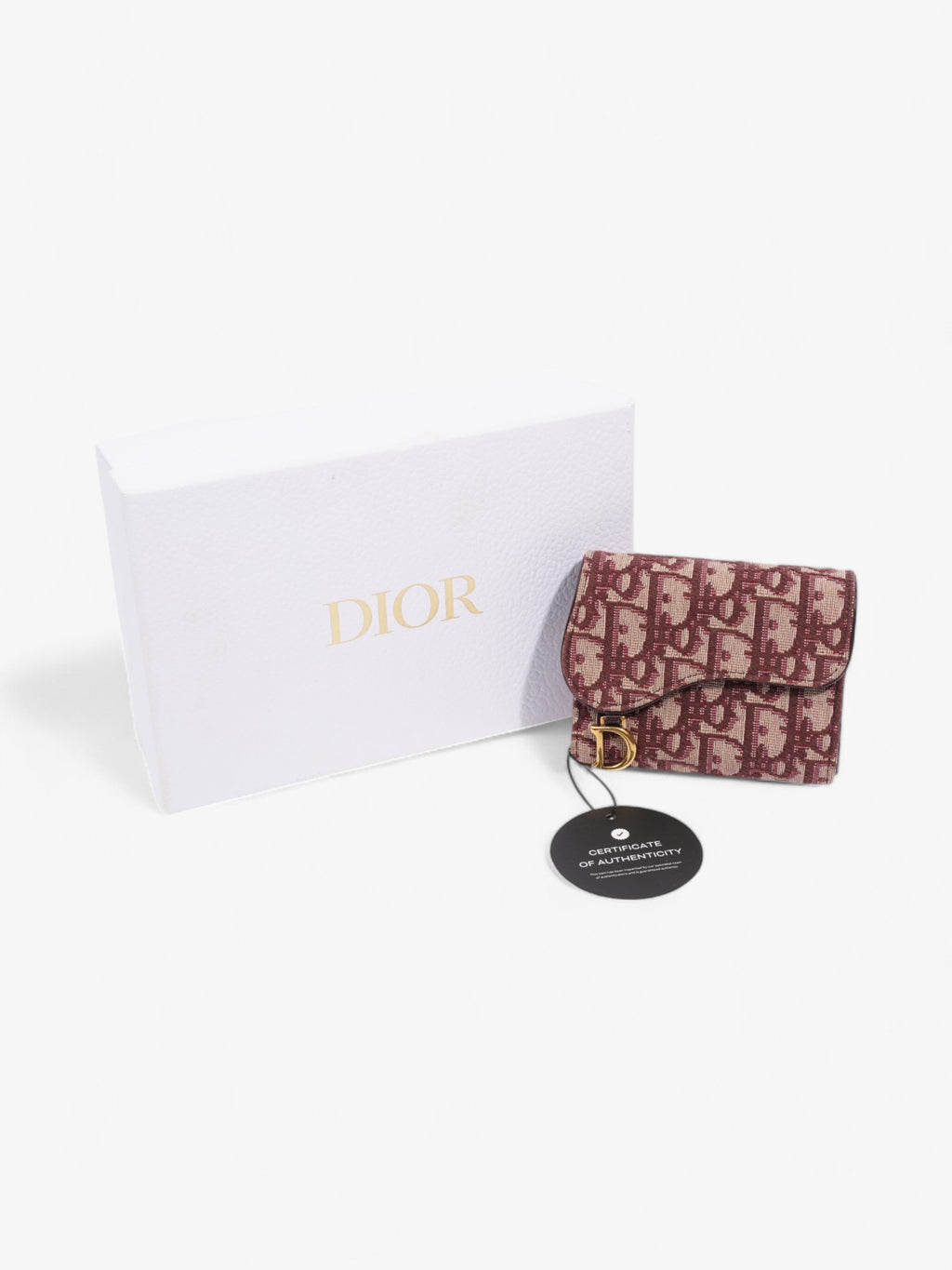 Christian Dior Saddle  Holder Burgundy Canvas