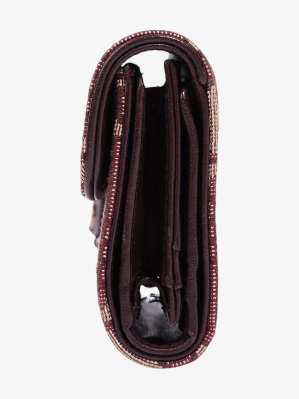 Christian Dior Saddle  Holder Burgundy Canvas